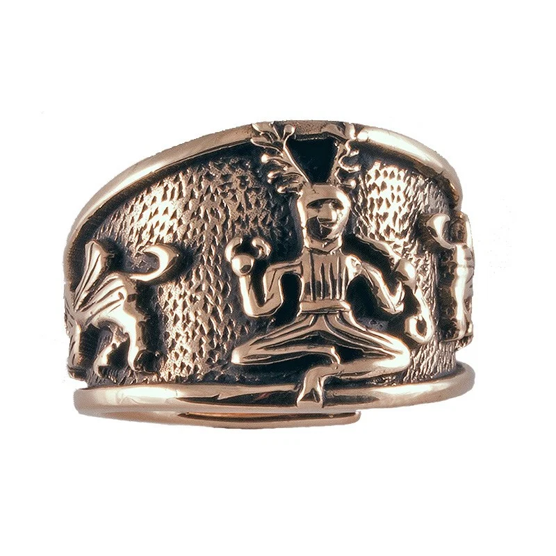 Keltische ring Cernunnos, groot (maat 60-71), brons - Image 2