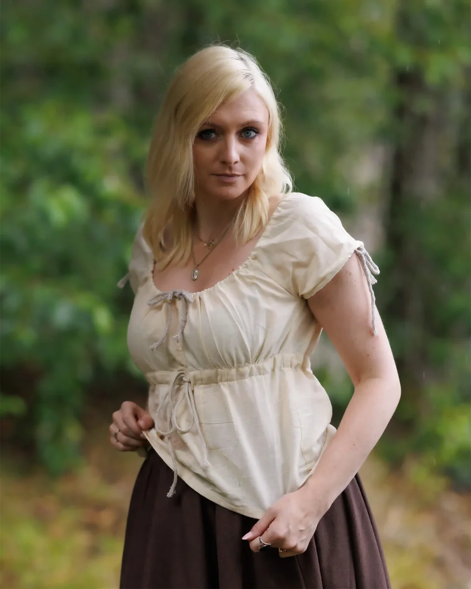 Middeleeuwse Blouse Claudia, Naturel - Image 2
