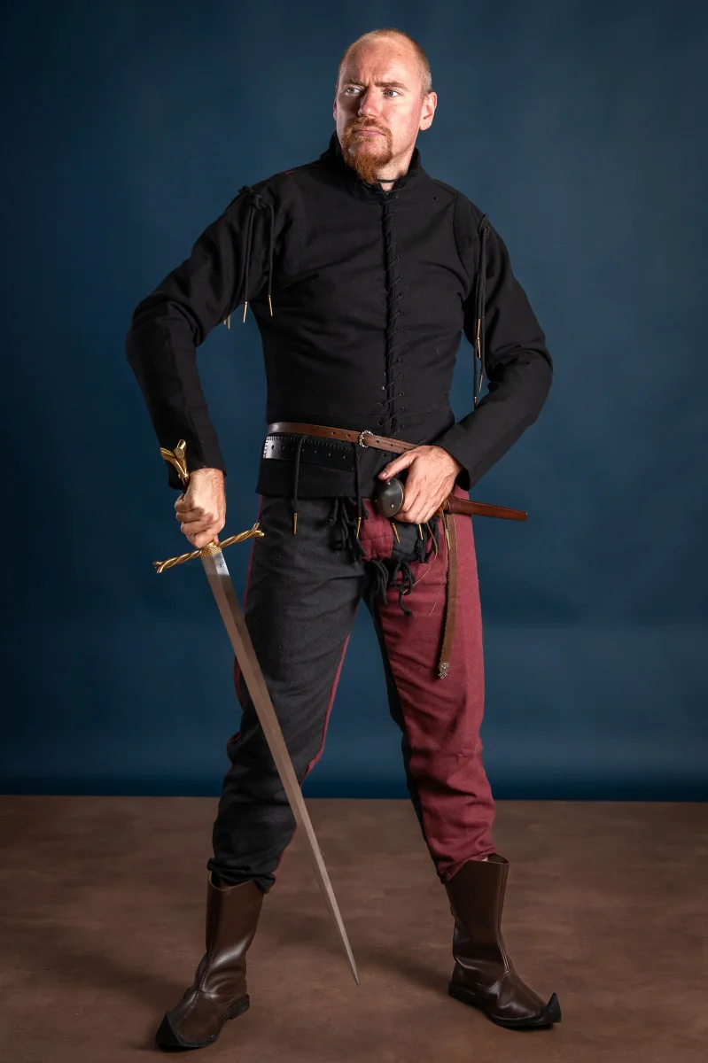 15e eeuwse arming doublet, zwart - Image 8