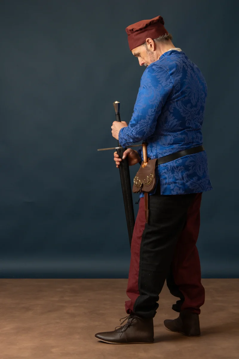 Cotehardie Rodrigo, brokaat, blauw - Image 8