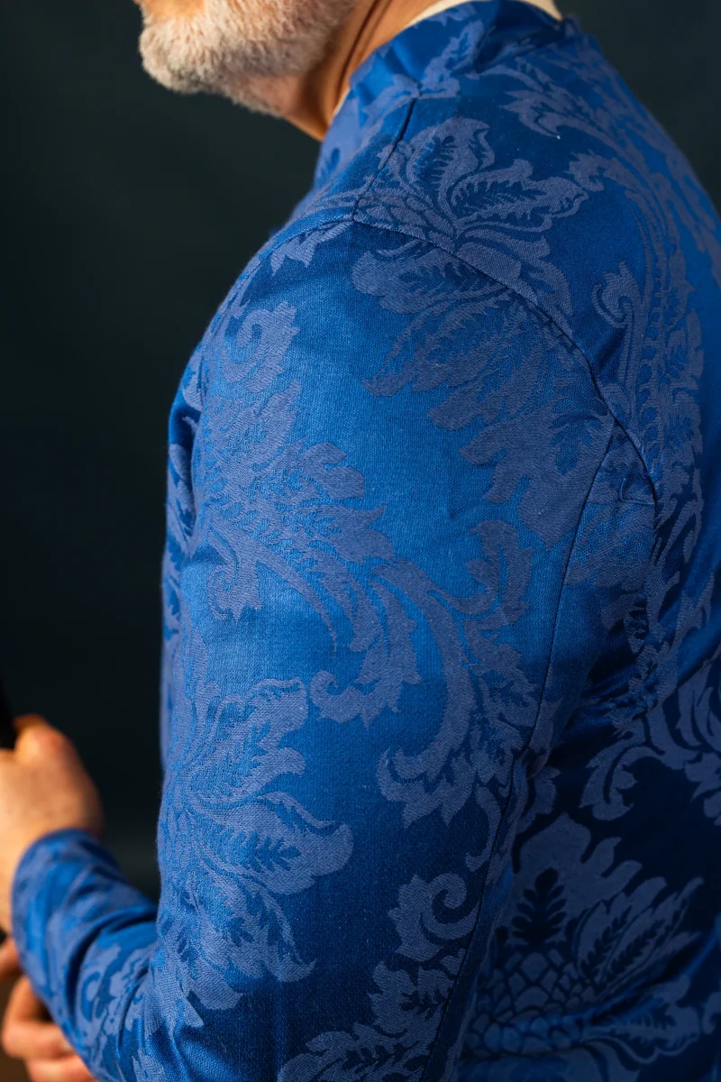 Cotehardie Rodrigo, brokaat, blauw - Image 4