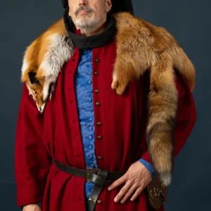 Houppelande Lorenzo, wolmix, rood