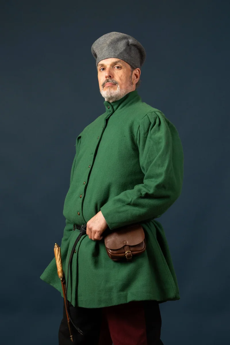 Houppelande Lorenzo, wolmix, groen