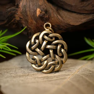 Amulet ronde Keltische knoop, brons