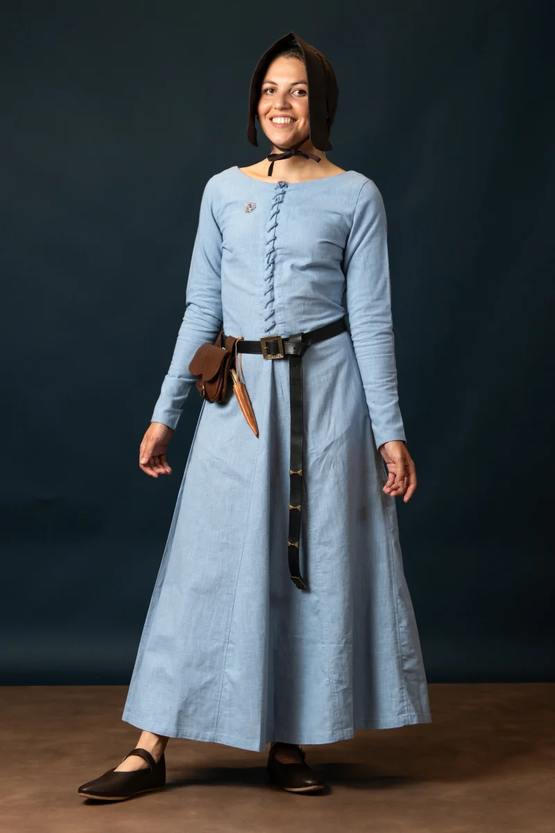 Cotehardie Marian, katoen, blauw - Image 5