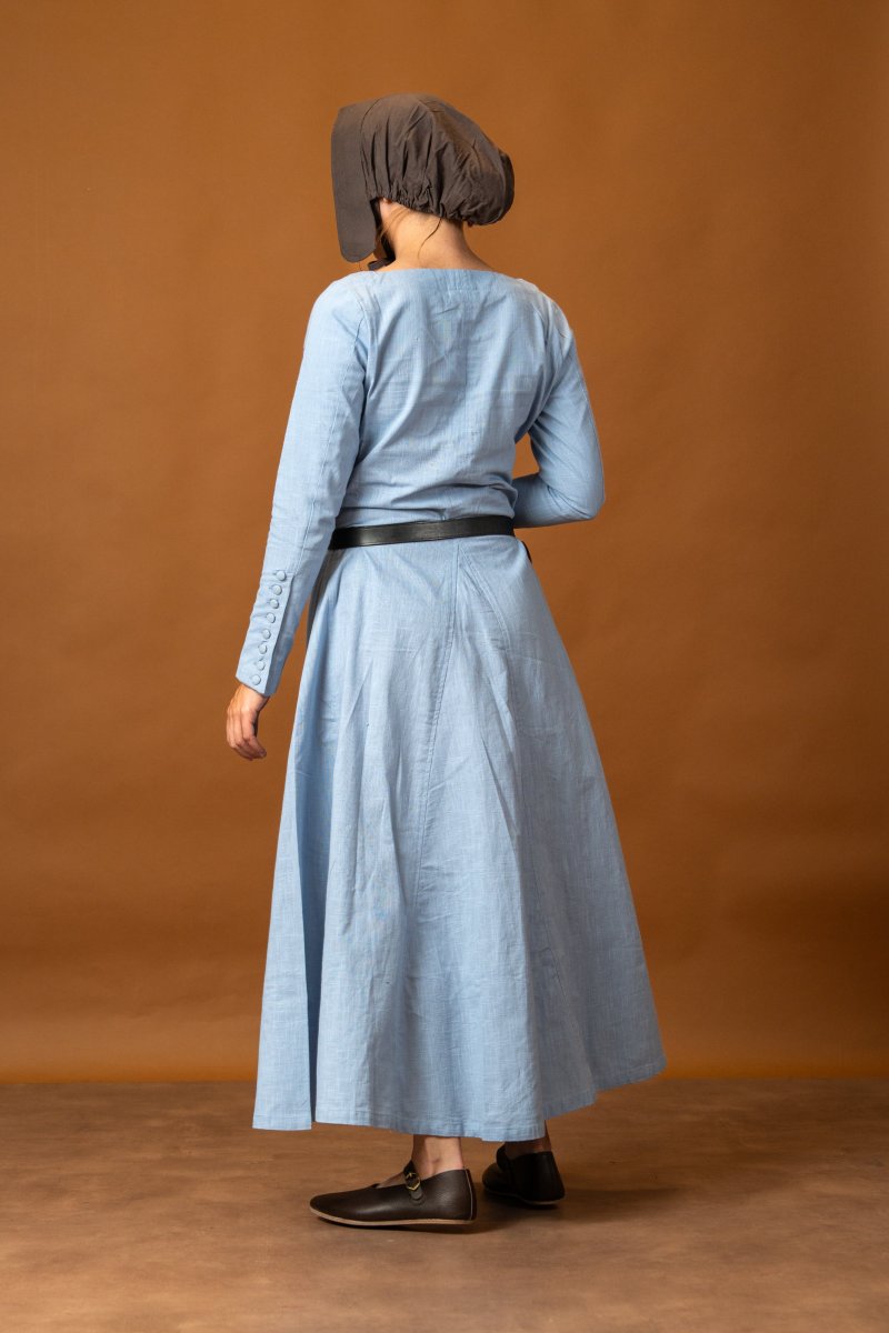 Cotehardie Marian, katoen, blauw - Image 3