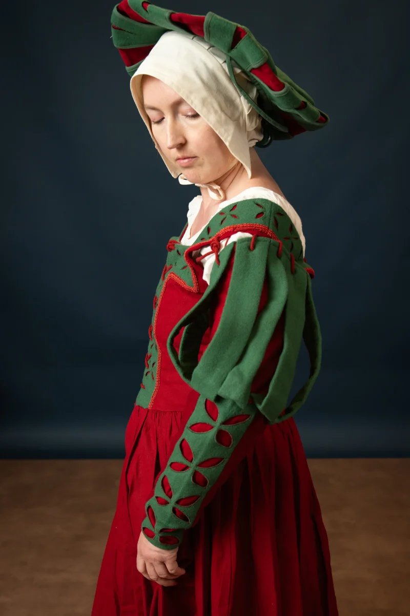 Losse mouw Bloom, wolmix, rood-groen - Image 4