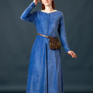 Cotehardie Colette, fluweel, blauw