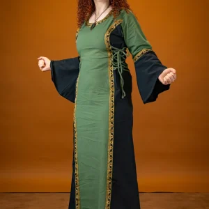 Jurk Cleena groen-zwart