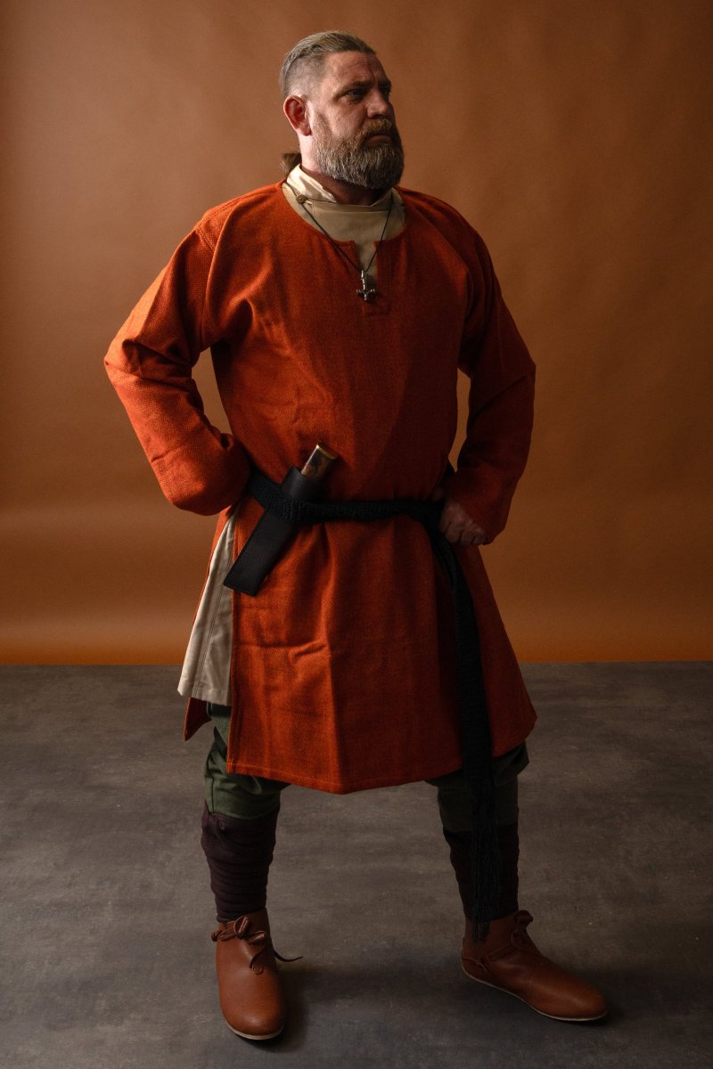 Diamant-twill tuniek, 100% wol, oranje-rood - Image 3