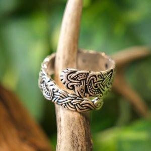 Vikingring eiland Man, verzilverd brons
