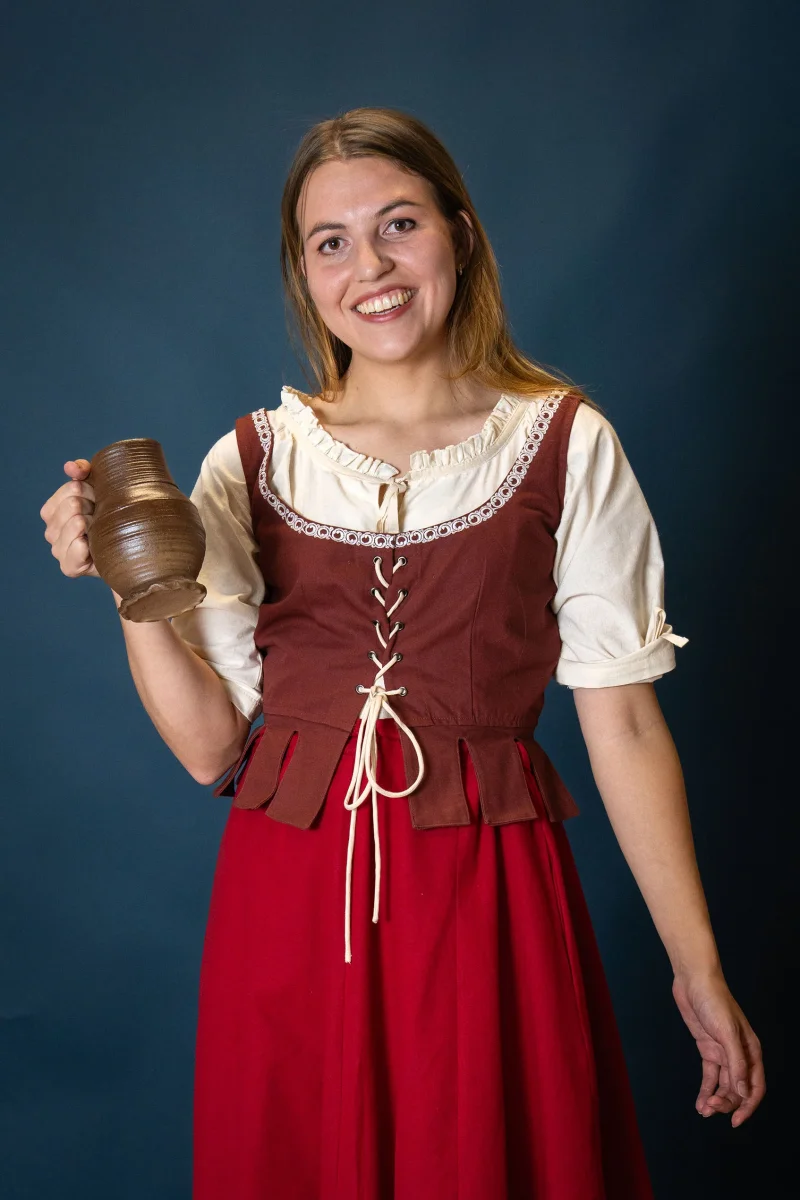 Middeleeuwse lijfje Adalyn, rood - Image 8