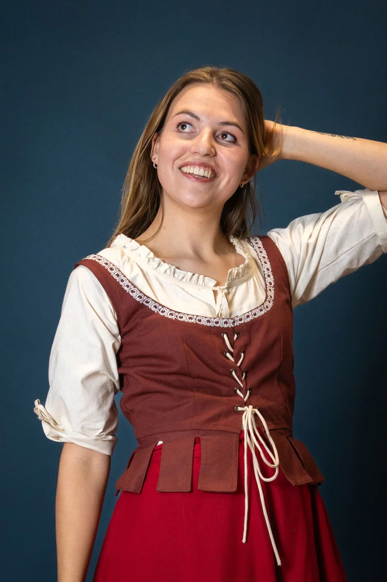 Middeleeuwse lijfje Adalyn, rood - Image 2