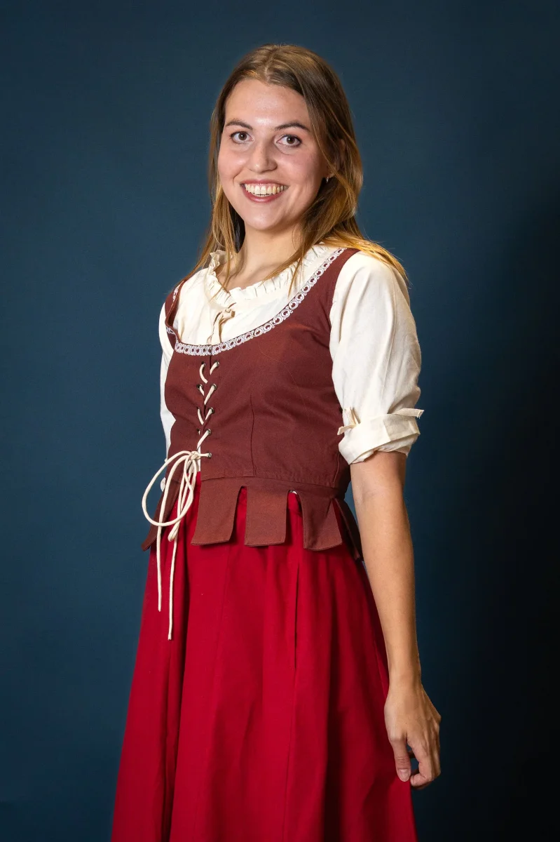 Middeleeuwse lijfje Adalyn, rood - Image 4