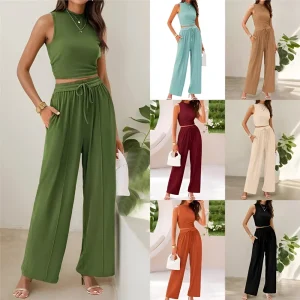 Dames Jumpsuit Set Mouwloos Casual Broekpak Zomer Outfit