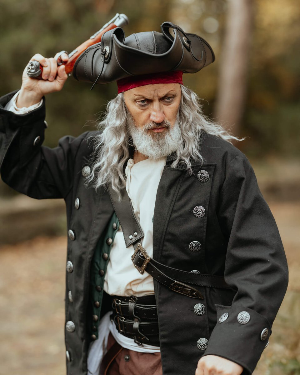 Flint tricorn, leer, zwart - Image 3