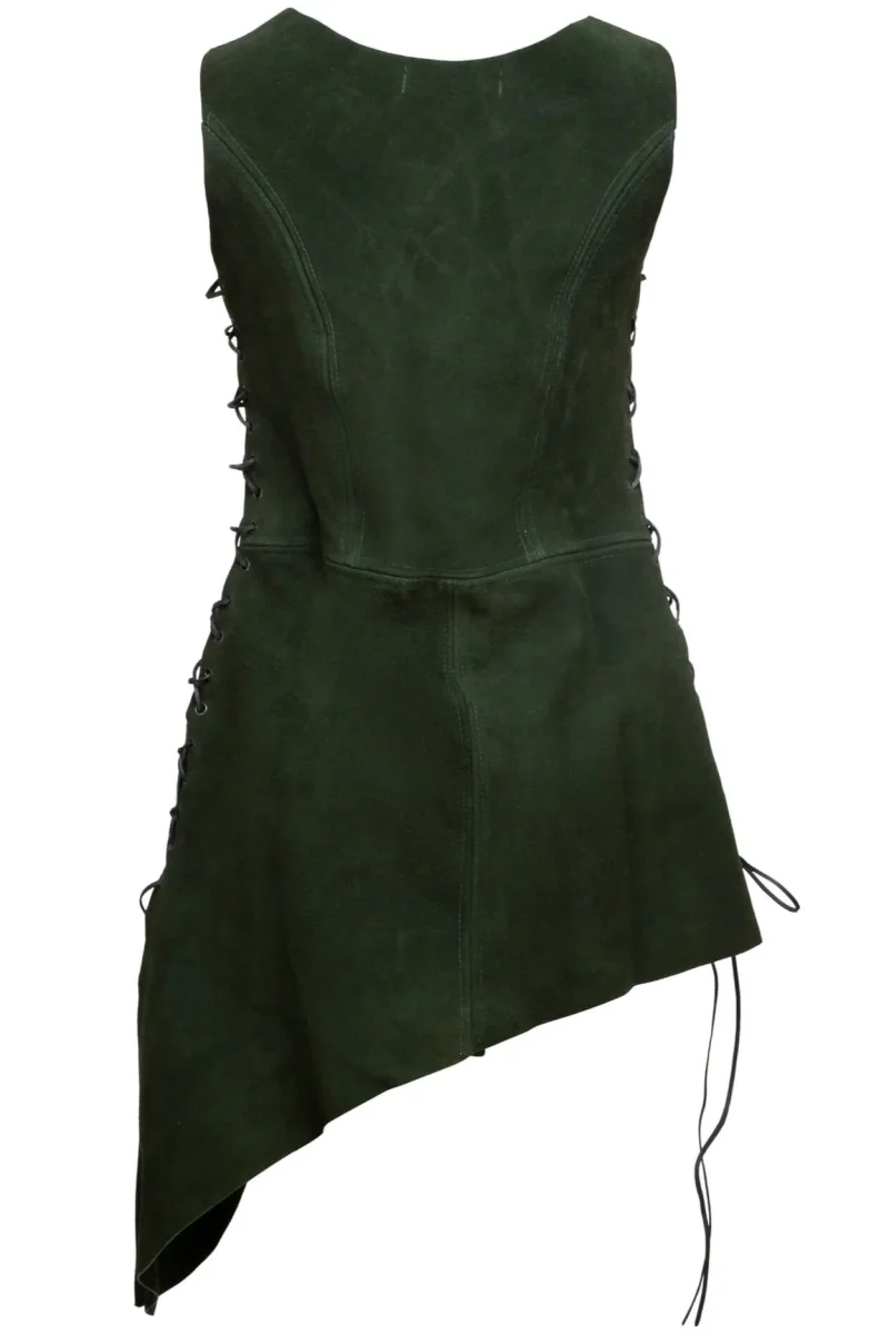 Leder jurk Lunette, groen - Image 4