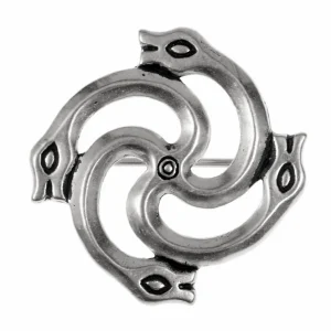 Baltische slangenfibula, Kernavė, verzilverd brons