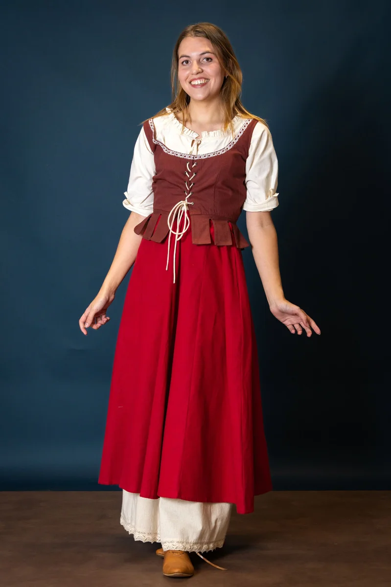 Middeleeuwse lijfje Adalyn, rood - Image 7