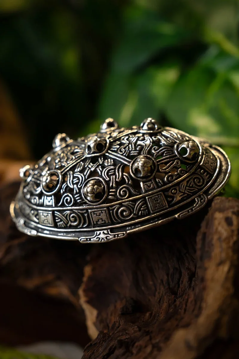 9e eeuwse Viking schildpad broche, Borrestijl, brons, prijs per stuk - Image 4