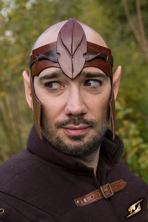 Elven hoofdband LARP, bruin leer - Image 4
