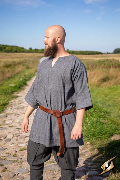 Viking tuniek Arvis, vissegraatmotief, Storm grijs - Image 7