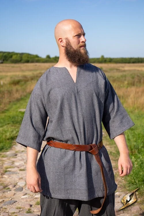Viking tuniek Arvis, vissegraatmotief, Storm grijs - Image 8
