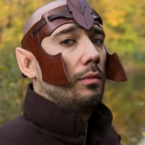 Elven hoofdband LARP, bruin leer