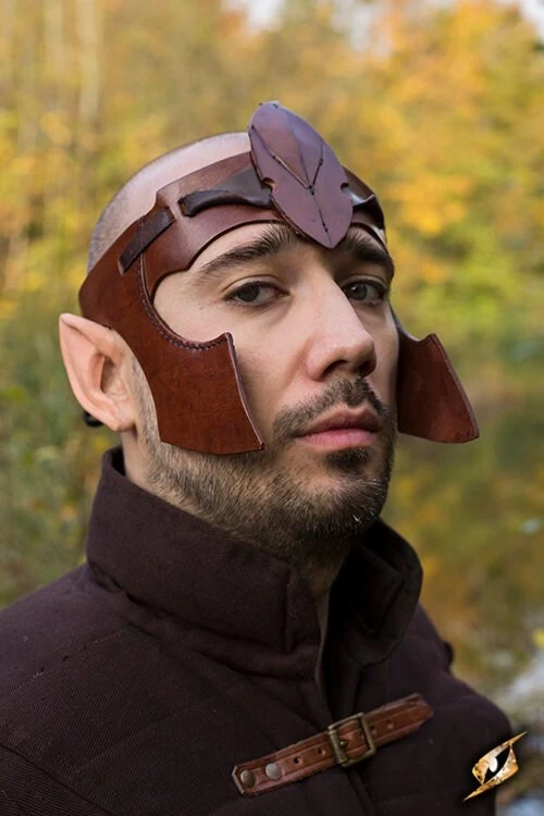 Elven hoofdband LARP, bruin leer - Image 2