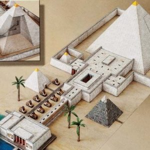 Bouwplaat pyramide met tempel