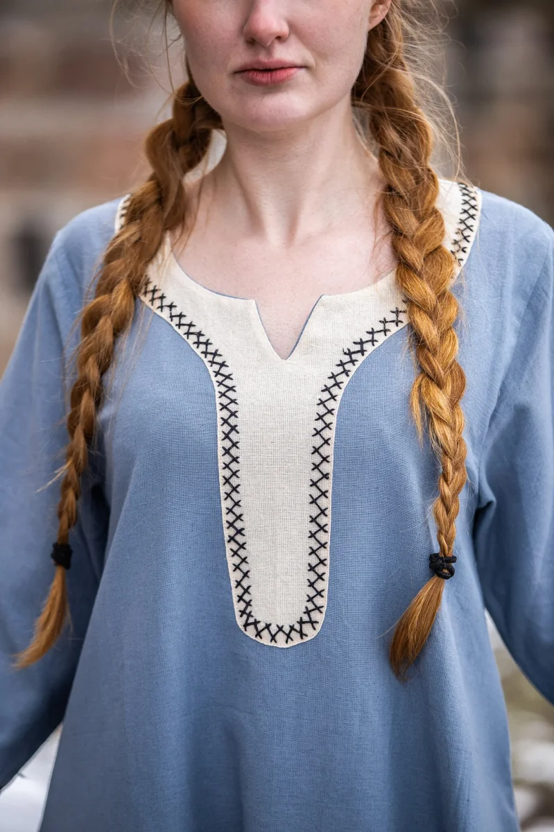Viking jurk Lagertha, blauw - Image 3
