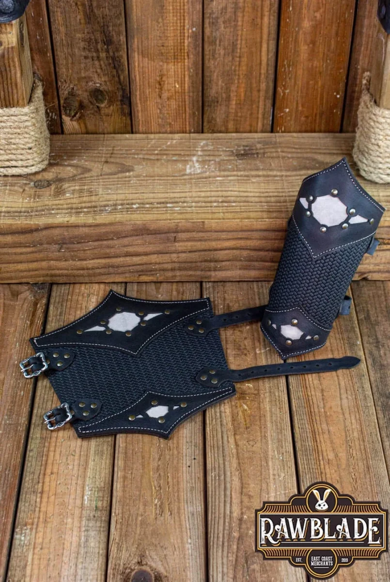 Beljant bracers, onderarmbeschermers, zwart en ijsgrijs - Image 2