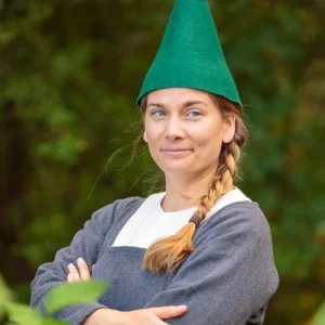 Kaboutermuts groen, wolmix