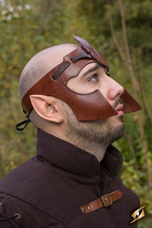 Elven hoofdband LARP, bruin leer - Image 3