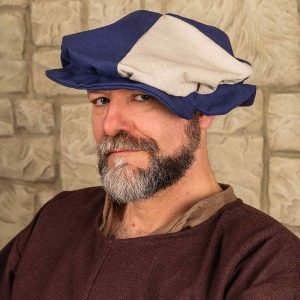Baret Jorg, creme-blauw