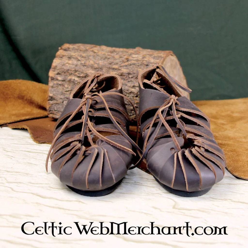 Leren sandalen, ijzertijd, bruin - Image 5