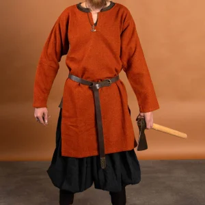Diamant-twill tuniek, 100% wol, oranje-rood