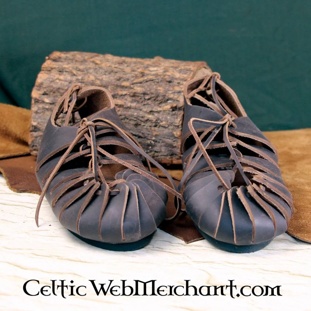 Leren sandalen, ijzertijd, bruin - Image 4