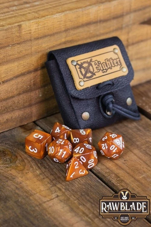 Dice bag met set dobbelstenen Fighter