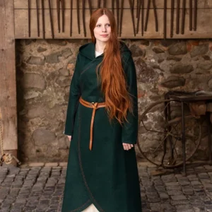 Mantel Enya, wolmix, groen