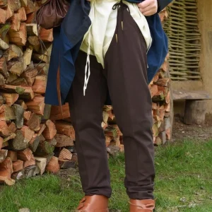 Middeleeuwse chausses met veters, bruin