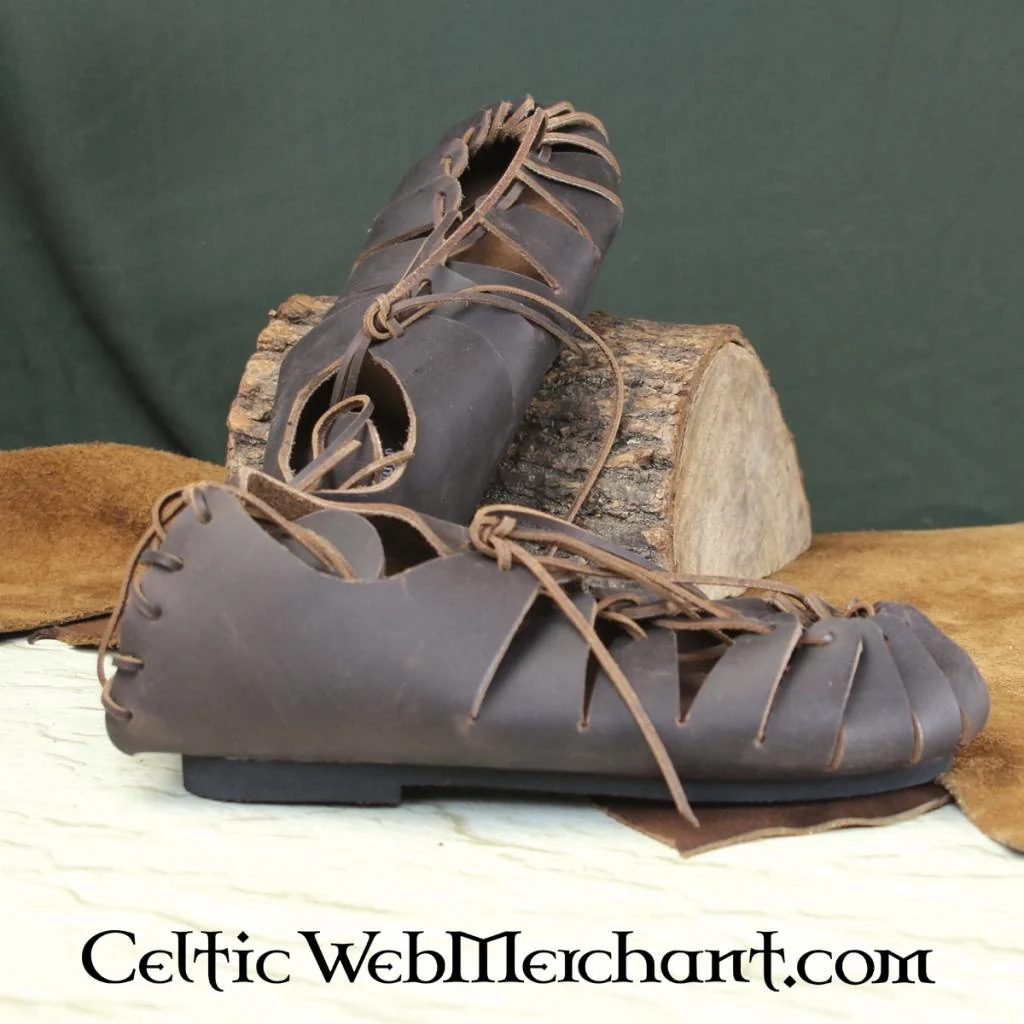 Leren sandalen, ijzertijd, bruin - Image 3