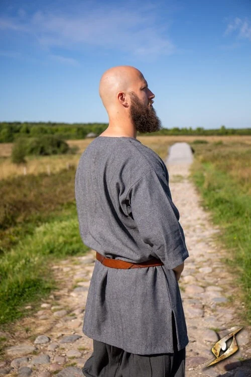 Viking tuniek Arvis, vissegraatmotief, Storm grijs - Image 5