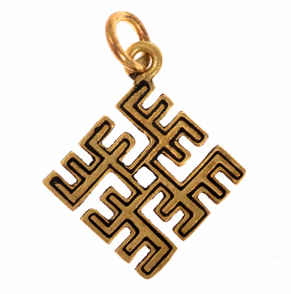 Baltisch Ugunskrusts-hanger (vuurkruis), verzilverd brons - Image 4