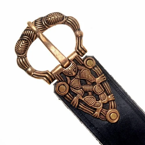 Vikingriem Oseberg-stijl, zwart leer - Image 2