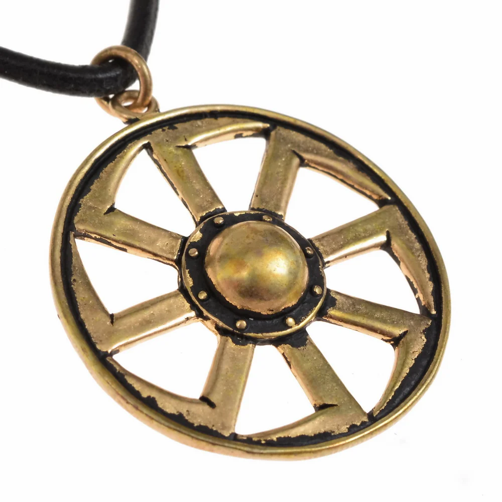 Slavisch kolovrat-amulet, zonnerad, brons