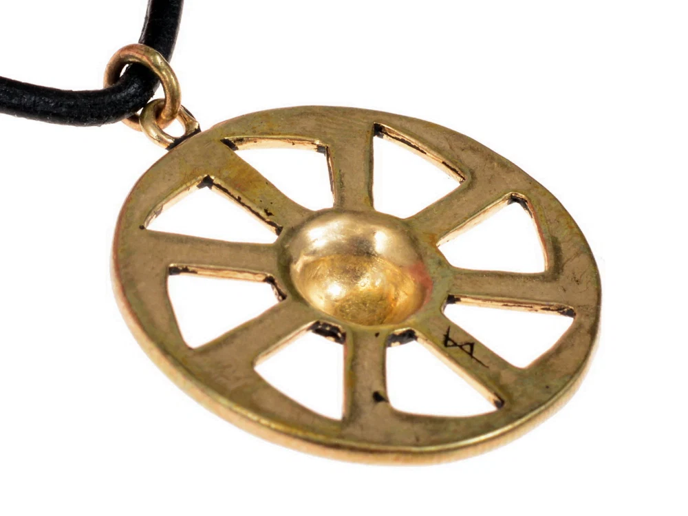 Slavisch kolovrat-amulet, zonnerad, brons - Image 5