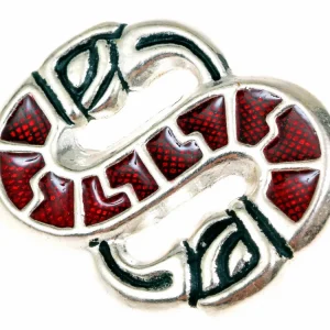 Langobardische S-fibula, verzilverd brons