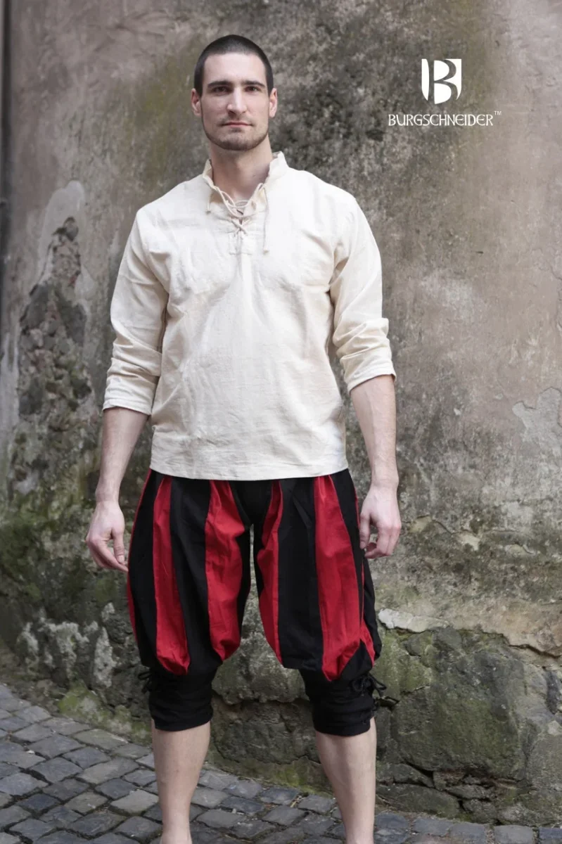Landsknecht kniebroek Maximilian, zwart-rood