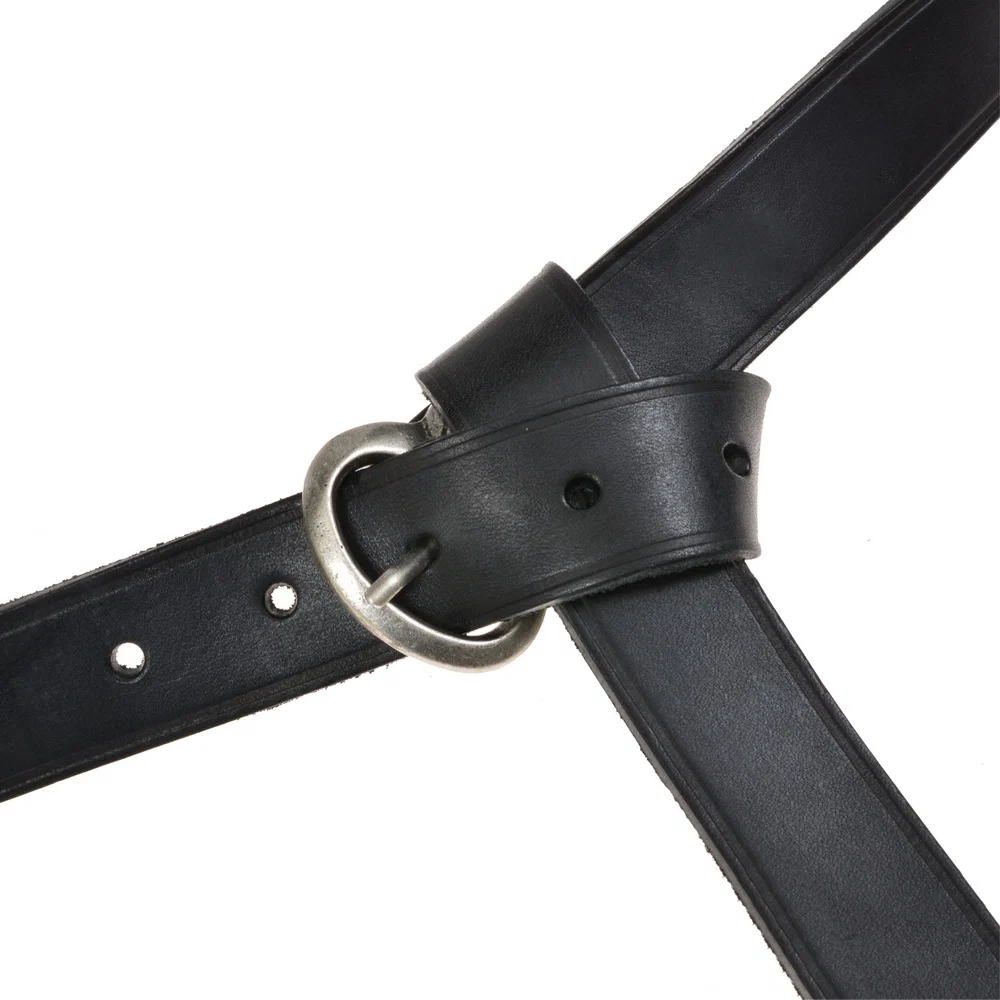 Merovingische riem met riemtong en beslag, bruin leer, verzilverd messing - Image 3